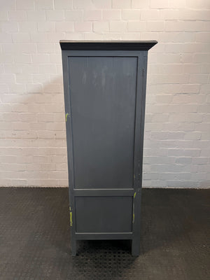 Grey Wooden Wardrobe with Drawers