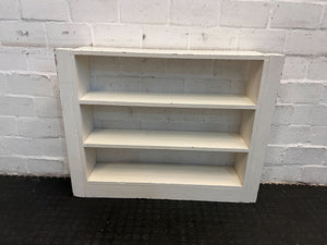 Vintage White Wooden Bookshelf - 3 Shelves