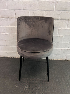 Elegant Grey Velvet @home Accent Chair with Black Legs