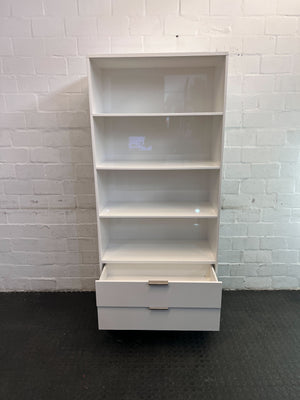 Modern White @home Bookshelf with Drawers - Stylish Storage Solution