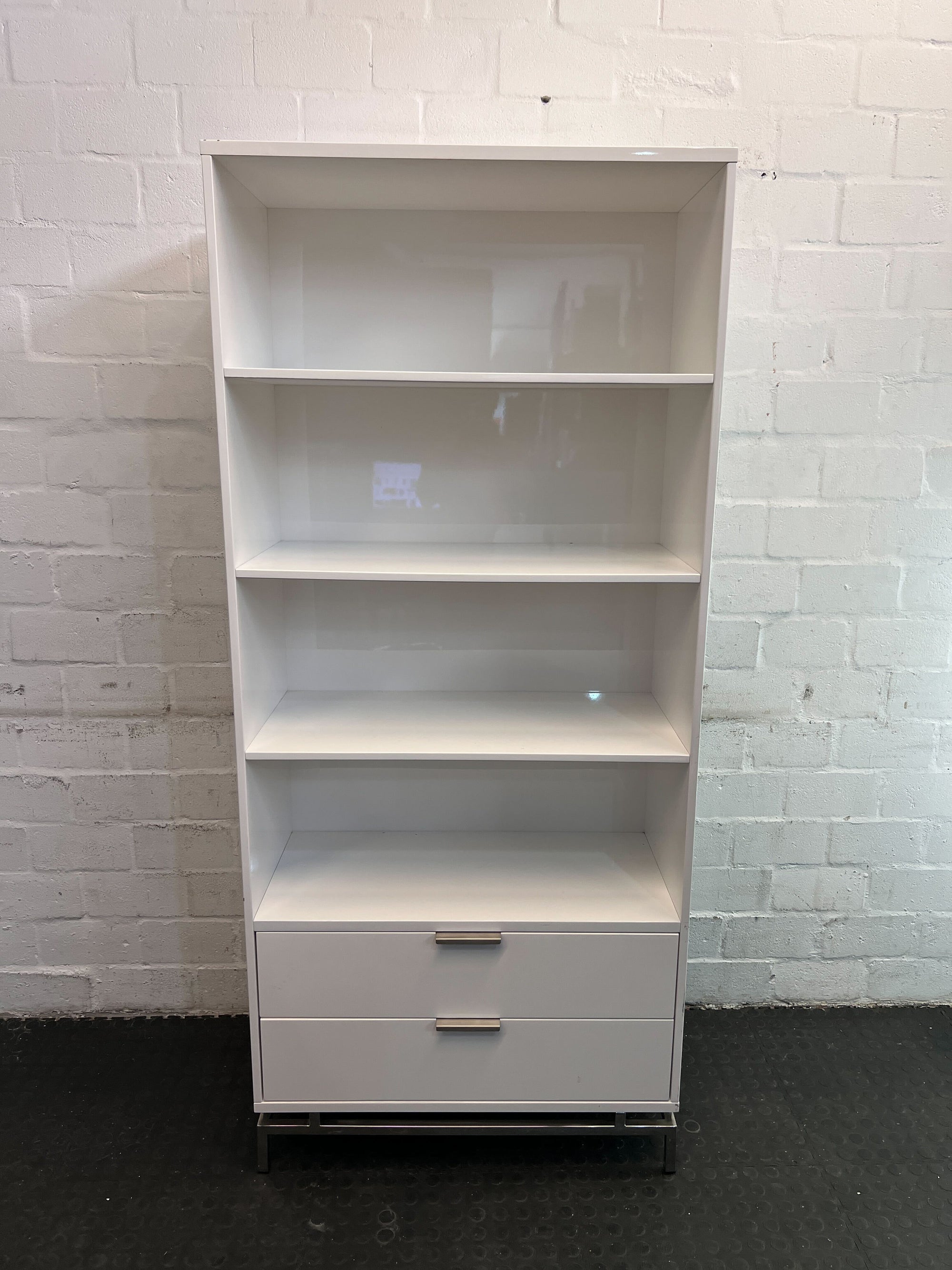 Modern White @home Bookshelf with Drawers - Stylish Storage Solution