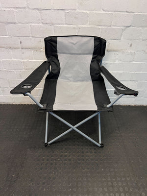 Cape Union Portable Folding Camping Chair - Black and Grey, Steel Frame