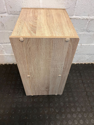 Contemporary Wooden Nightstand in Light Oak Finish