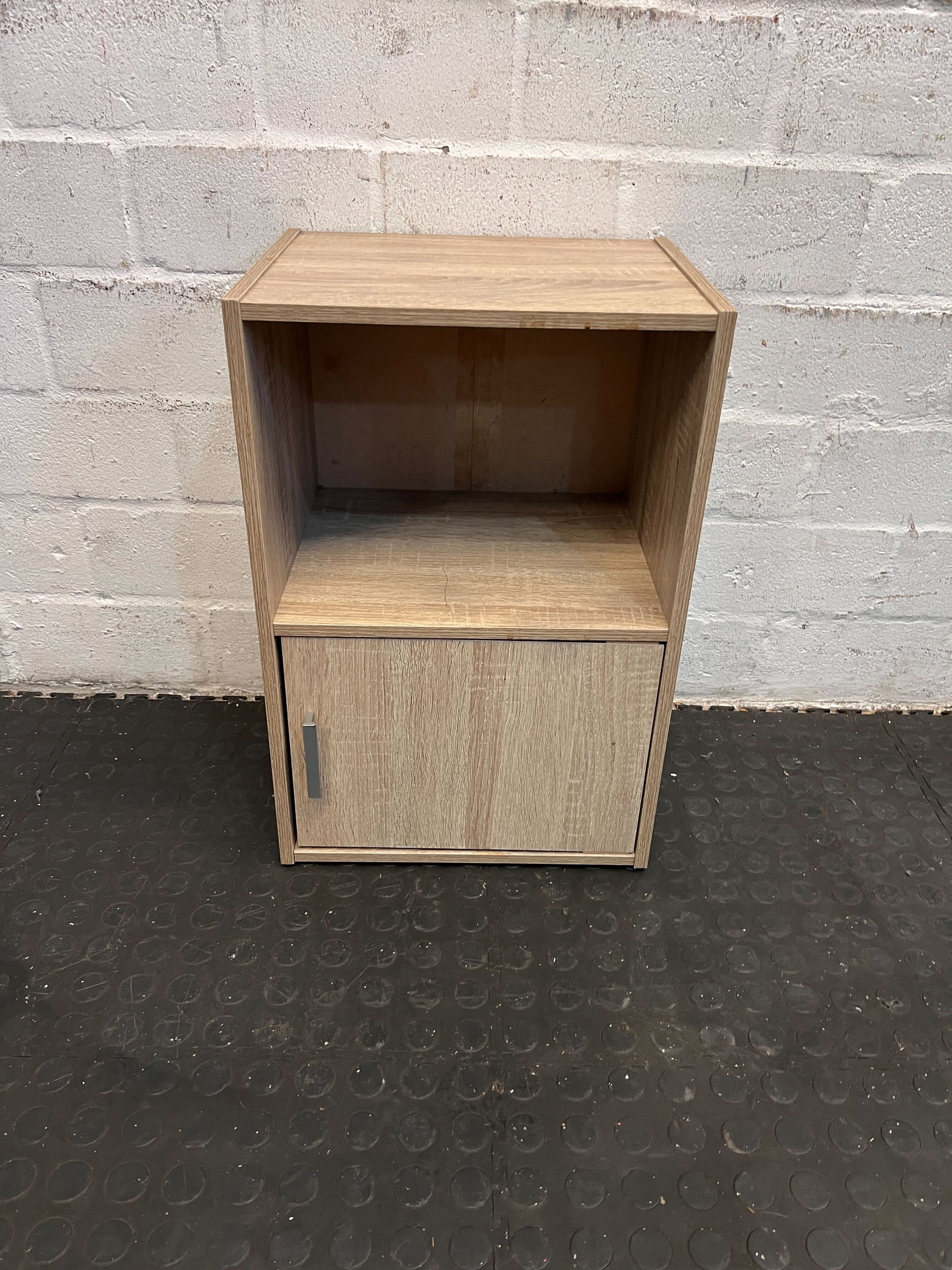 Contemporary Wooden Nightstand in Light Oak Finish