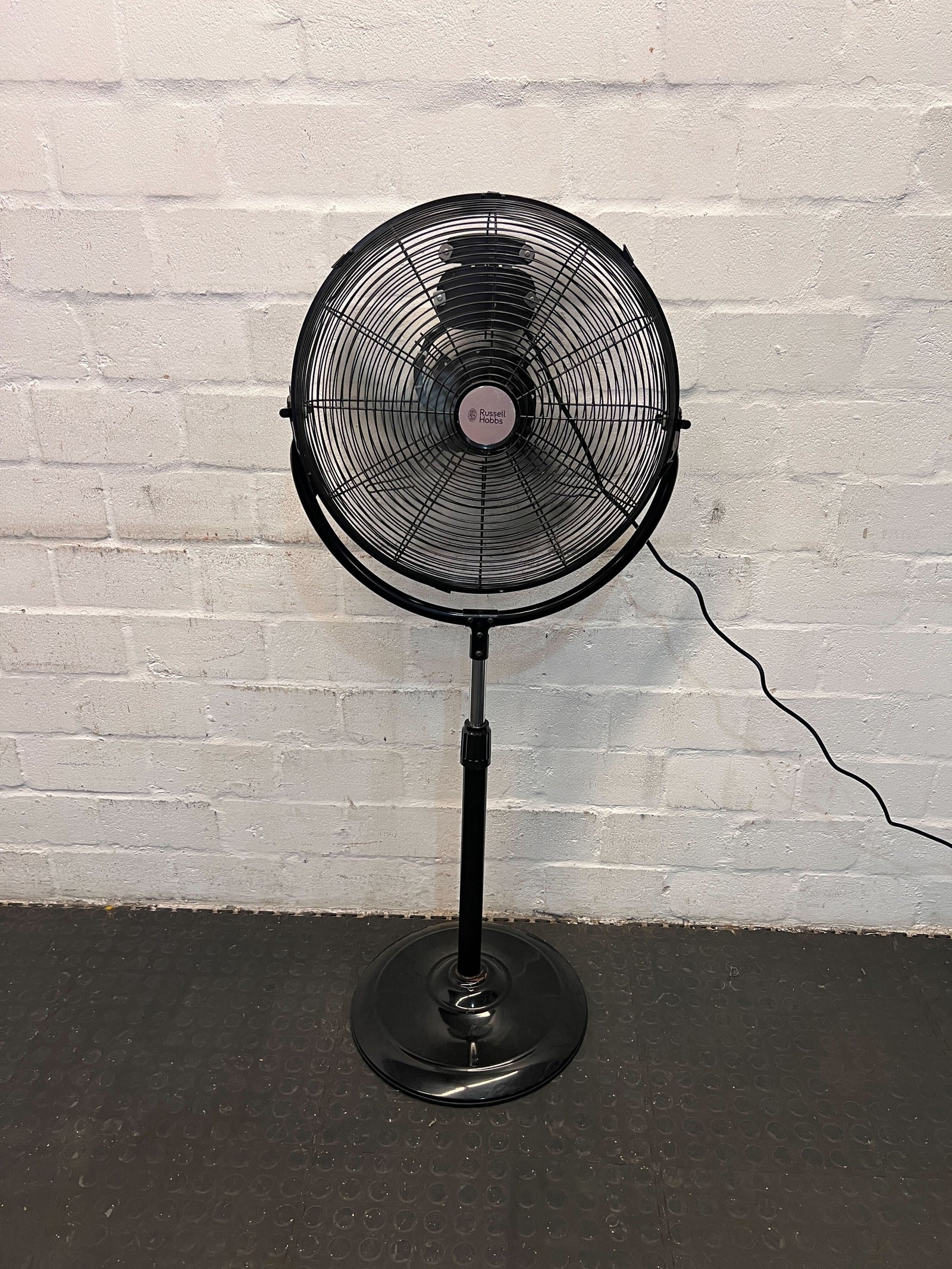 Russell Hobbs Stand Fan - Black, Metal Frame, Adjustable Height