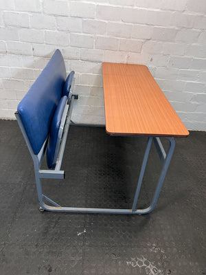 Vintage School Desk - Blue and Wood