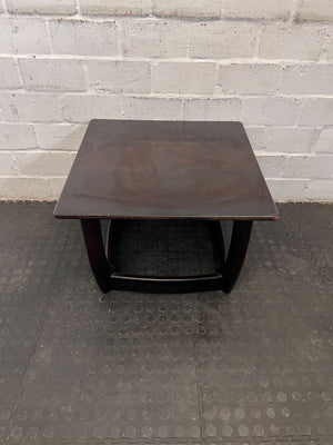 Dark Wood Square Coffee Table - Mid-Century Design