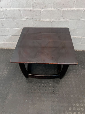 Dark Wood Square Coffee Table - Mid-Century Design