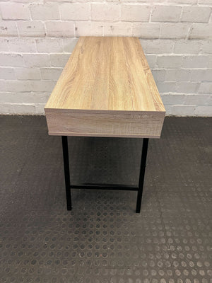 Modern Superwood Oak Writing Desk - Light Wood with Black Legs