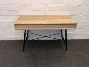 Modern Superwood Oak Writing Desk - Light Wood with Black Legs