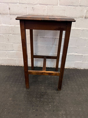 Vintage Solid Wood Side Table with Unique Grain Pattern