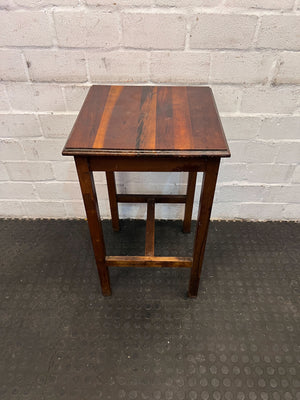 Vintage Solid Wood Side Table with Unique Grain Pattern