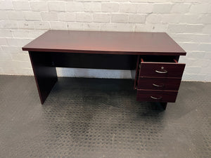 Sleek Mahogany Office Desk with 3 Drawers – Functional & Stylish