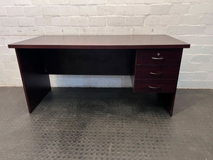 Sleek Mahogany Office Desk with 3 Drawers – Functional & Stylish