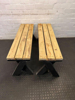 Rustic Wooden Dining Table with Grey Legs – Vintage Style