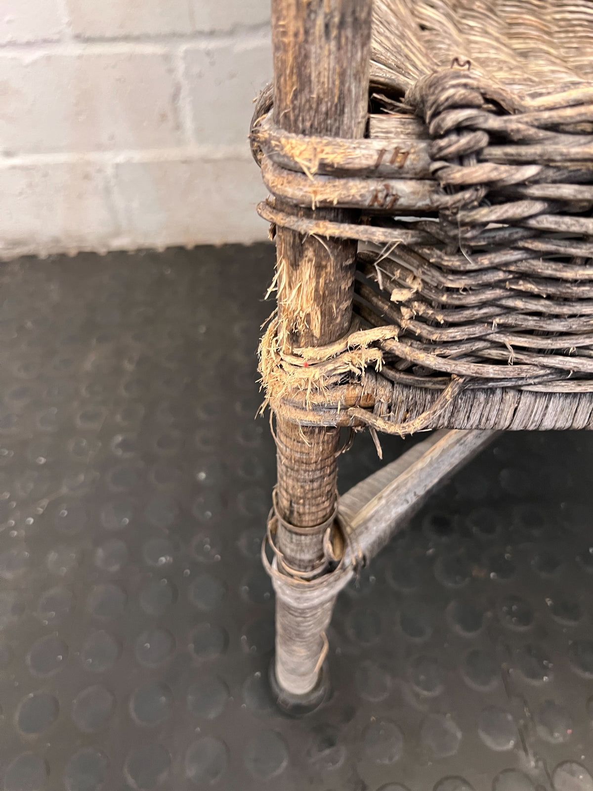 Rustic Wicker Armchair – Handwoven - Some wear - PRICE DROP - 2ndhandwarehouse.com