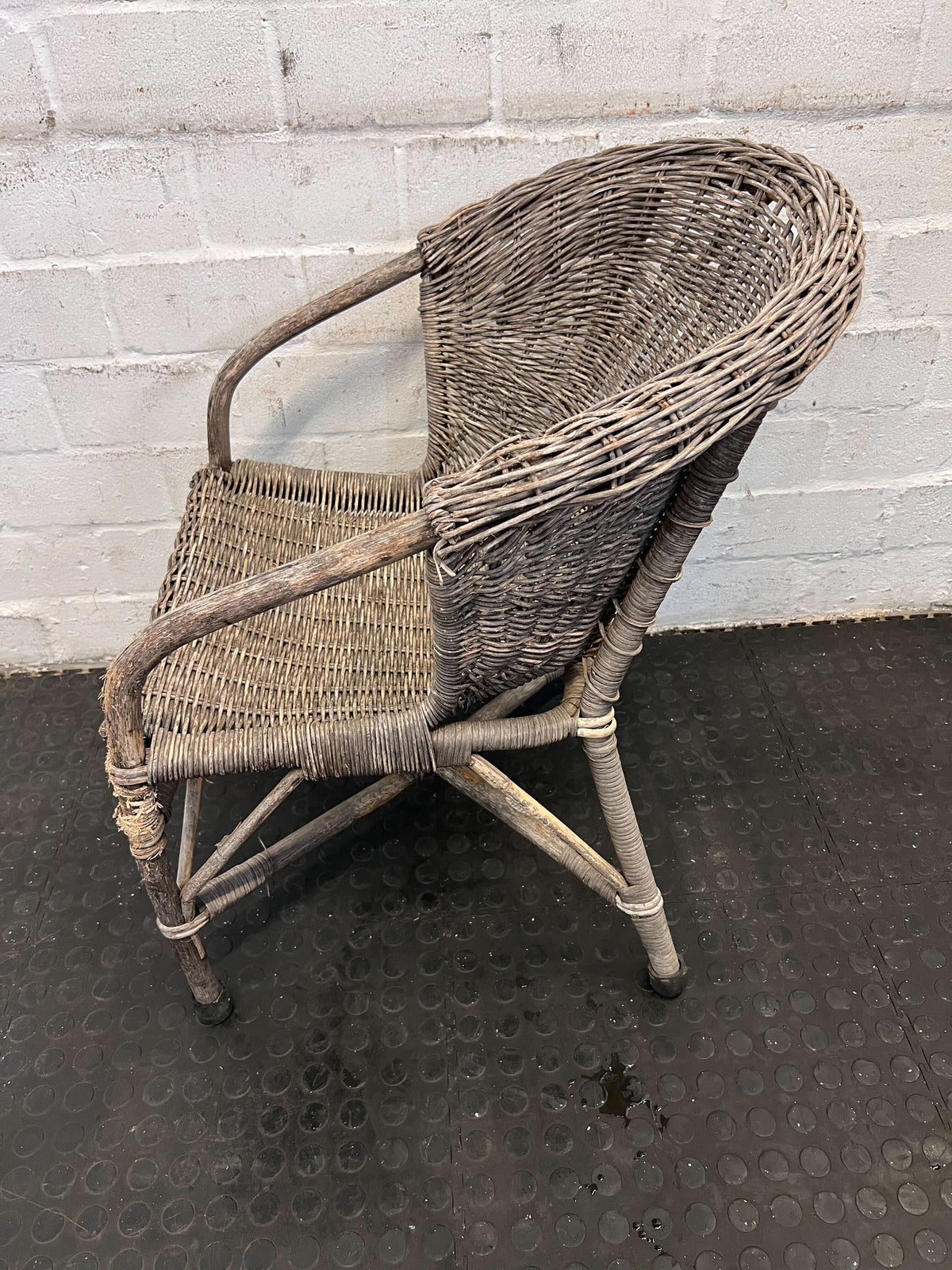 Rustic Wicker Armchair – Handwoven - Some wear - PRICE DROP - 2ndhandwarehouse.com