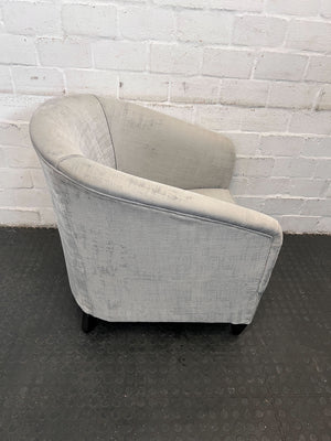 Chic Grey Fabric Armchair – Stylish Comfort, Like New!