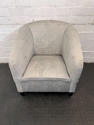 Chic Grey Fabric Armchair – Stylish Comfort, Like New!