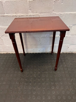 Medium - Elegant Wooden Side Table – Dark Mahogany, Classic Style - 43x32cm