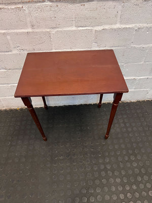 Large - Solid Mahogany Side Table – Vintage Charm, Compact Design 51x35cm