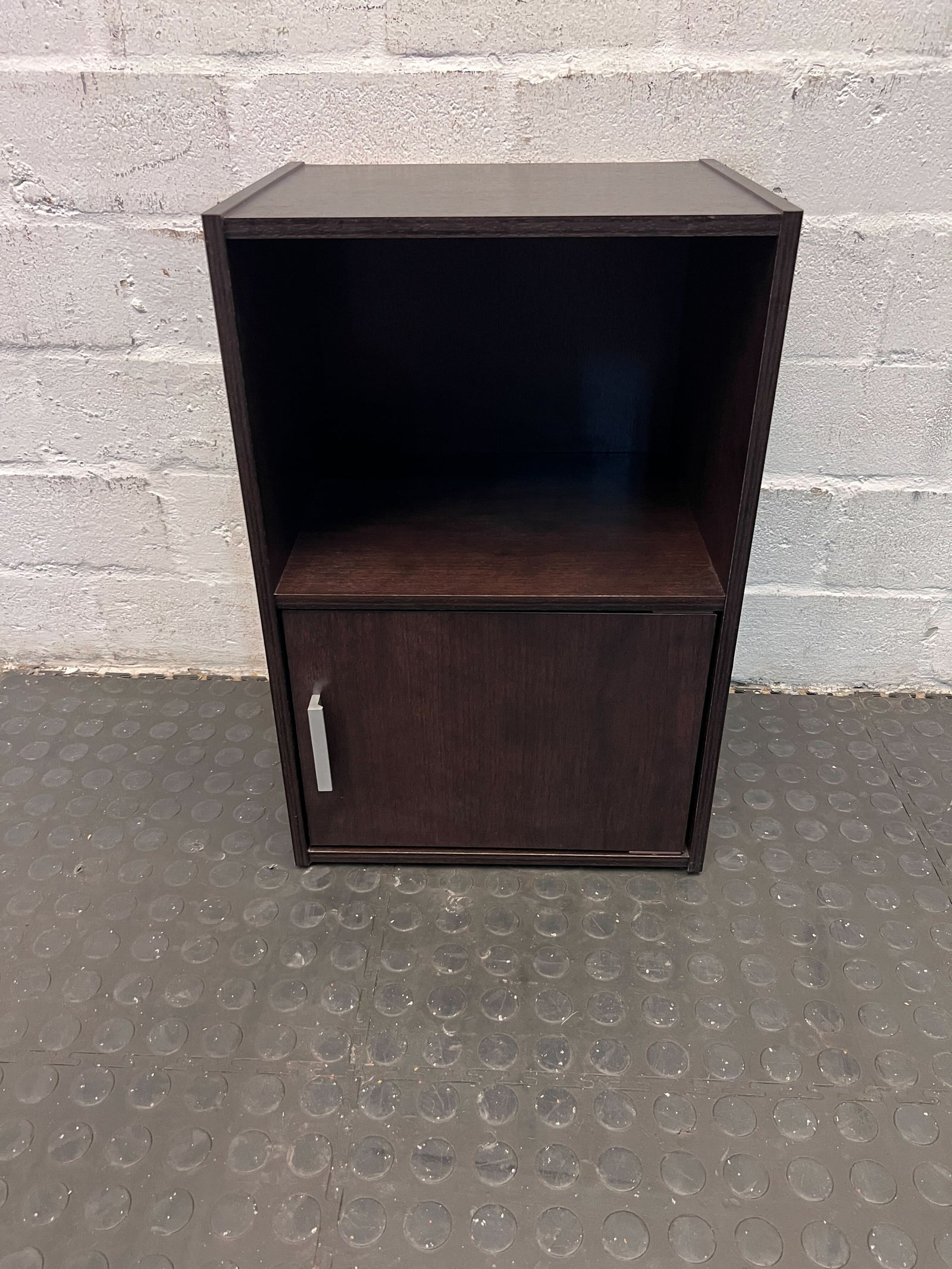Stylish Dark Brown Wood Storage Cabinet with Doors