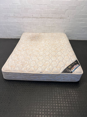 Comfortable Queen-Size Mattress - Firmness, Cream Fabric, Good Condition