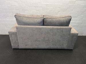 Modern Gray Fabric 2-Seater Sleeper Couch with Plush Cushions