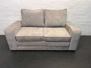 Modern Gray Fabric 2-Seater Sleeper Couch with Plush Cushions