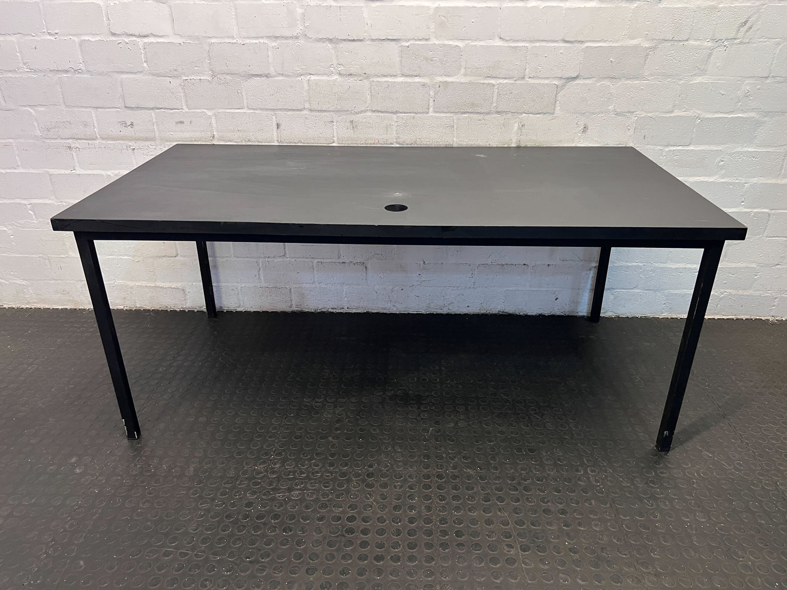 Stylish Black Table with Modern Design and cable Hole