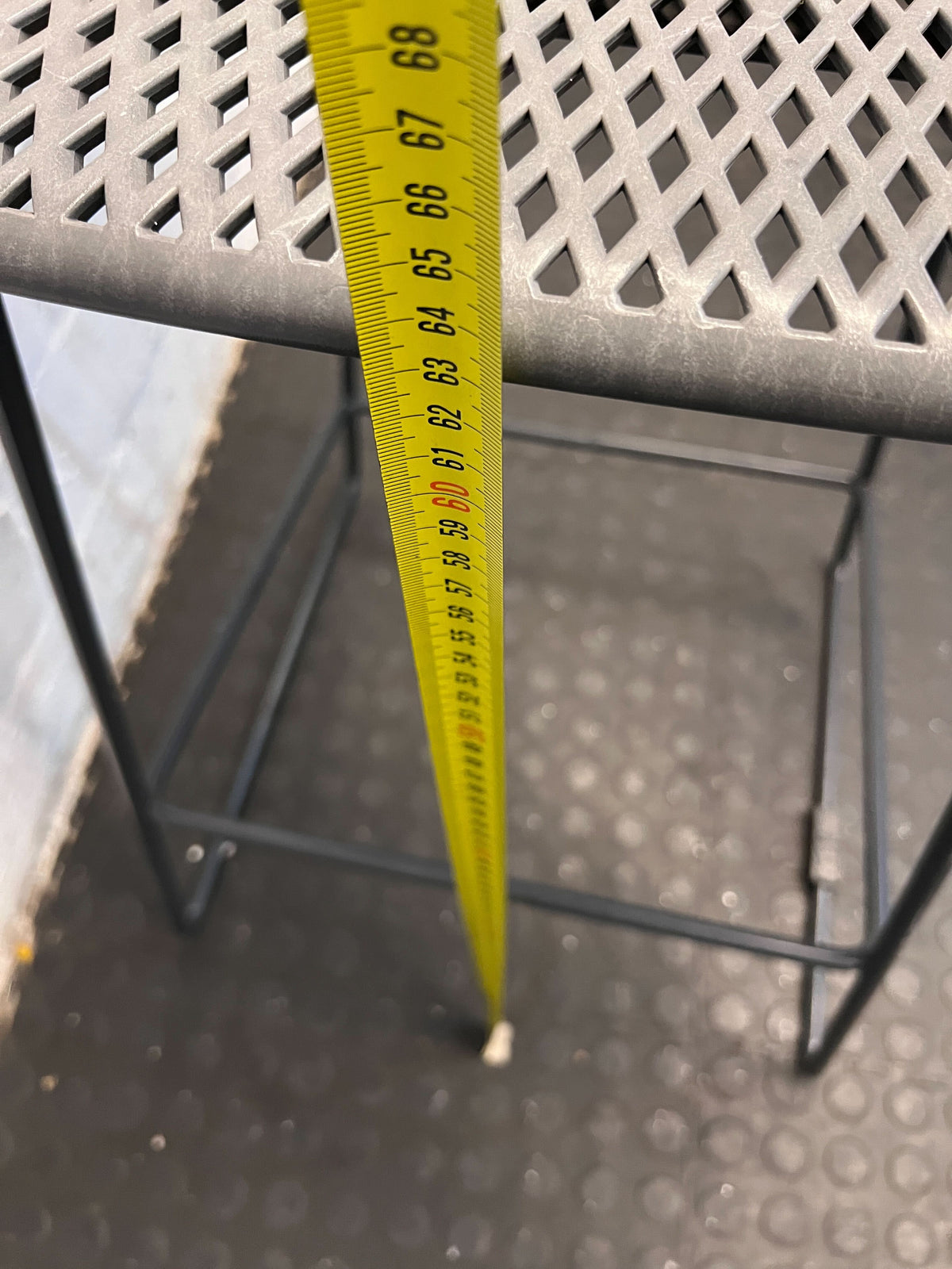 Stylish Grey Plastic Bar Stool with Black Metal Legs