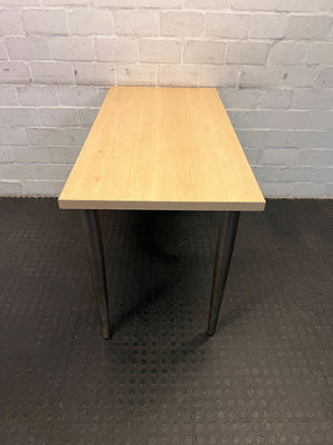 Stylish Light Wooden Table with Steel Legs – Modern & Functional