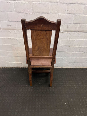 Rustic Wood and Leather Dining Chair – Vintage Charm - PRICE DROP - 2ndhandwarehouse.com