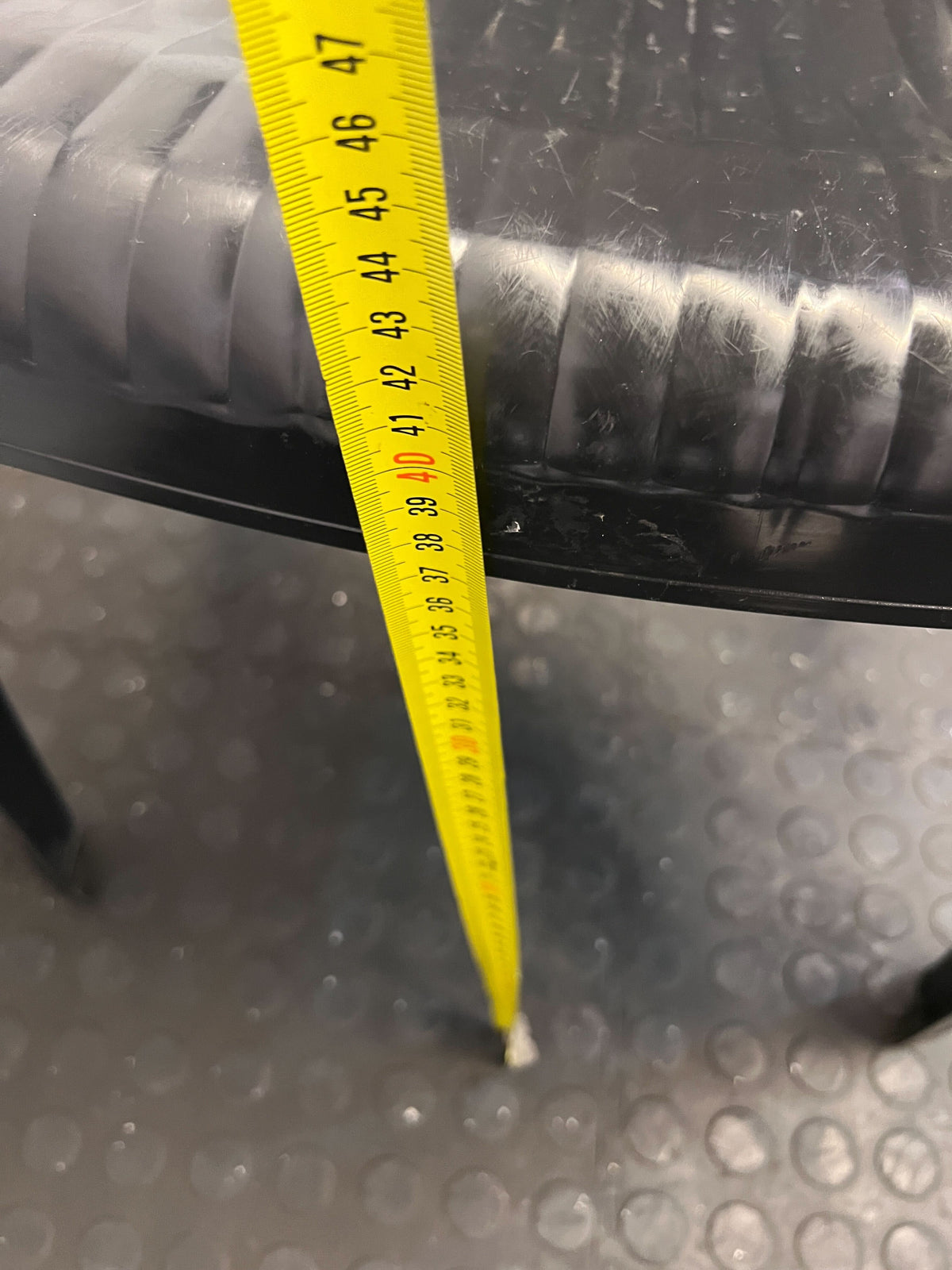 Sturdy Black Plastic Chair with Armrests – Durable & Easy to Clean