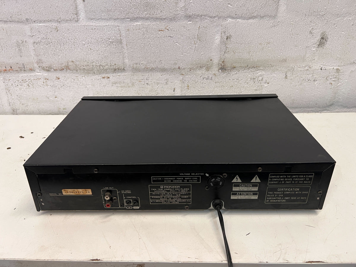 Pioneer PD-T307 Twin-Tray CD Player – Classic Black Finish, Tested Working