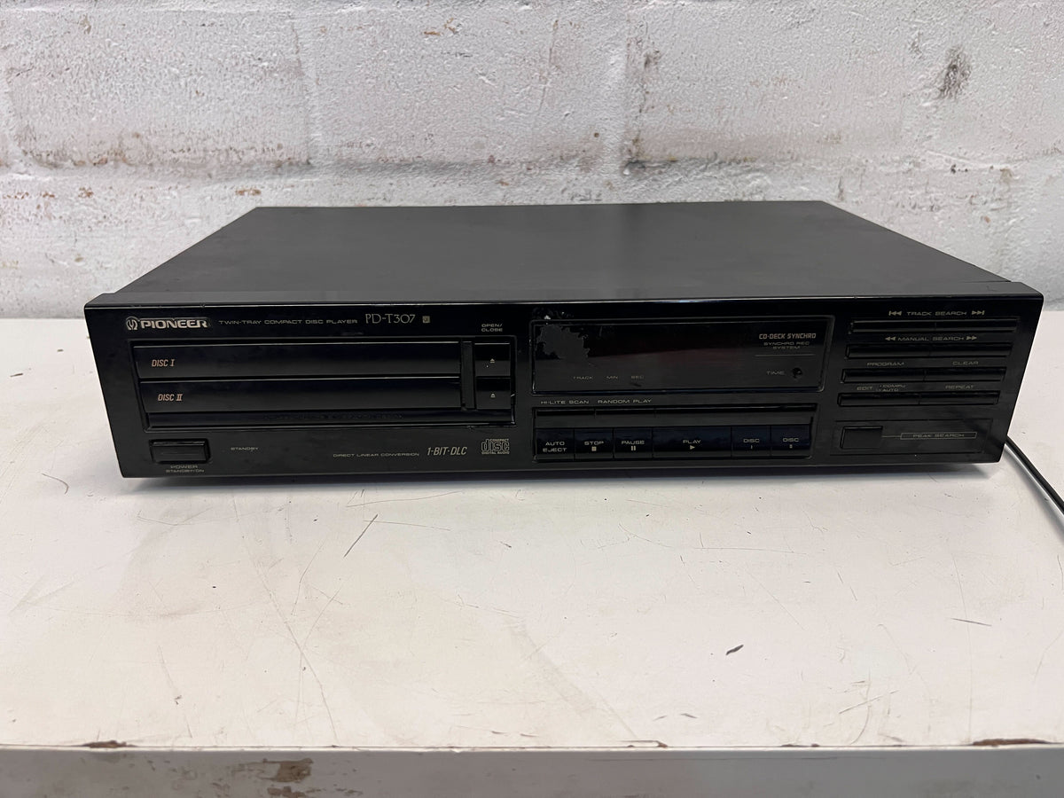 Pioneer PD-T307 Twin-Tray CD Player – Classic Black Finish, Tested Working