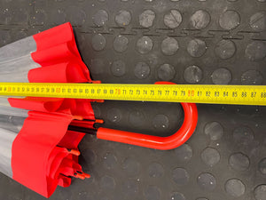 Clear Dome Red Trimmed Umbrella - Stylish & Functional - REDUCED - 2ndhandwarehouse.com