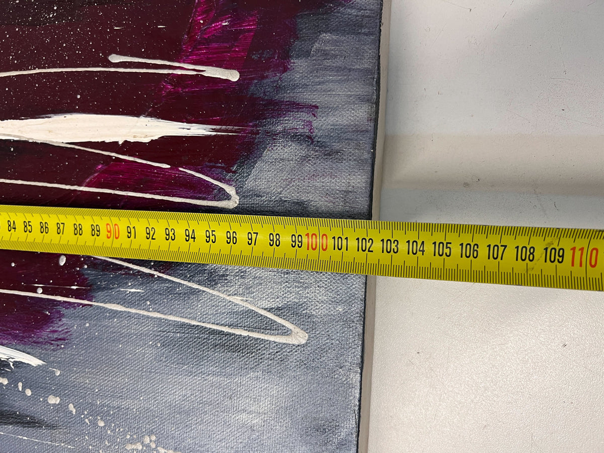 Abstract Wall Art - Vibrant Mixed Media, 90x45cm, Unique Design - 2ndhandwarehouse.com