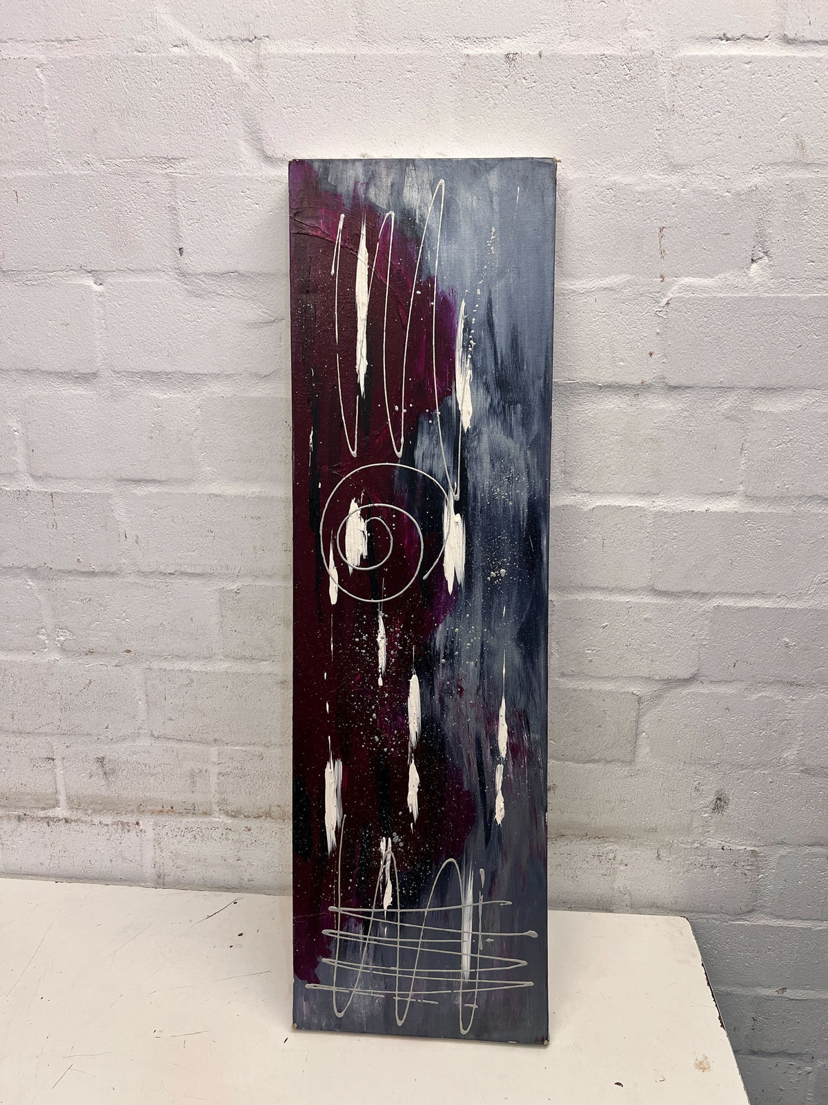 Abstract Wall Art - Vibrant Mixed Media, 90x45cm, Unique Design - 2ndhandwarehouse.com
