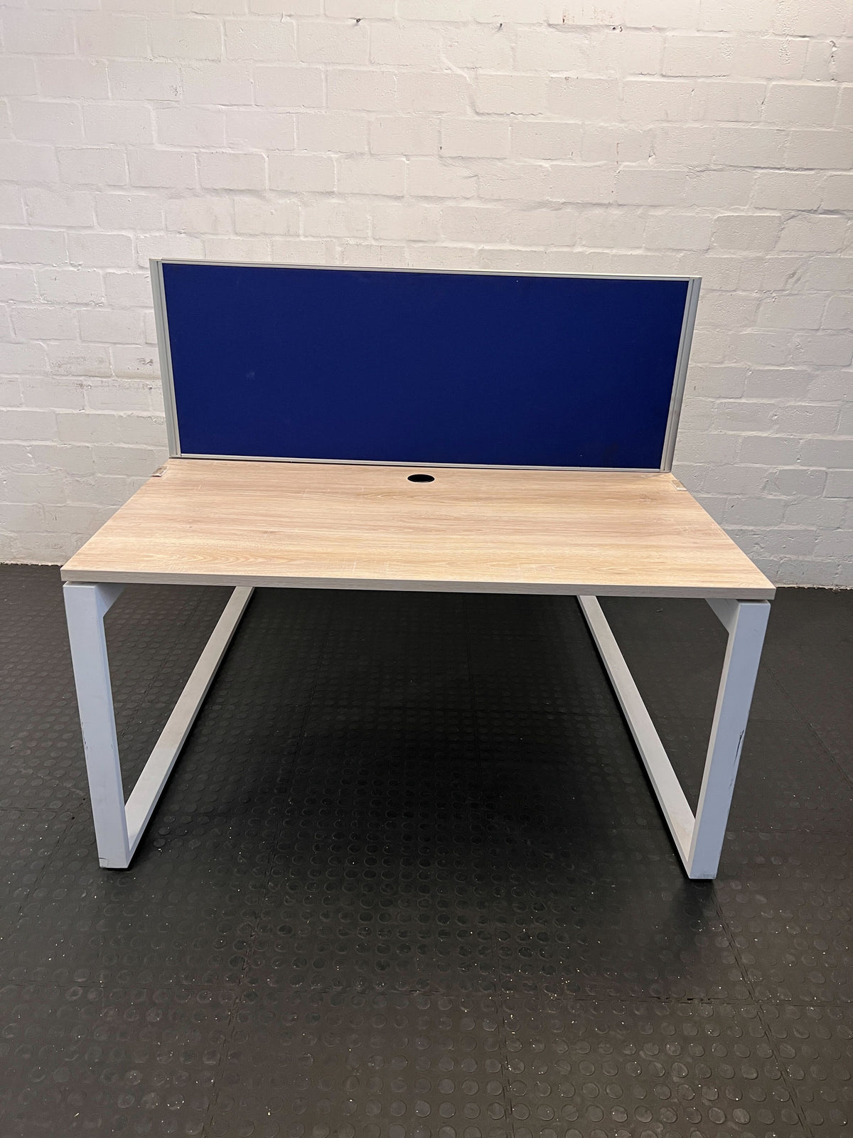 Modern White & Wood Split Office Desk - REDUCED