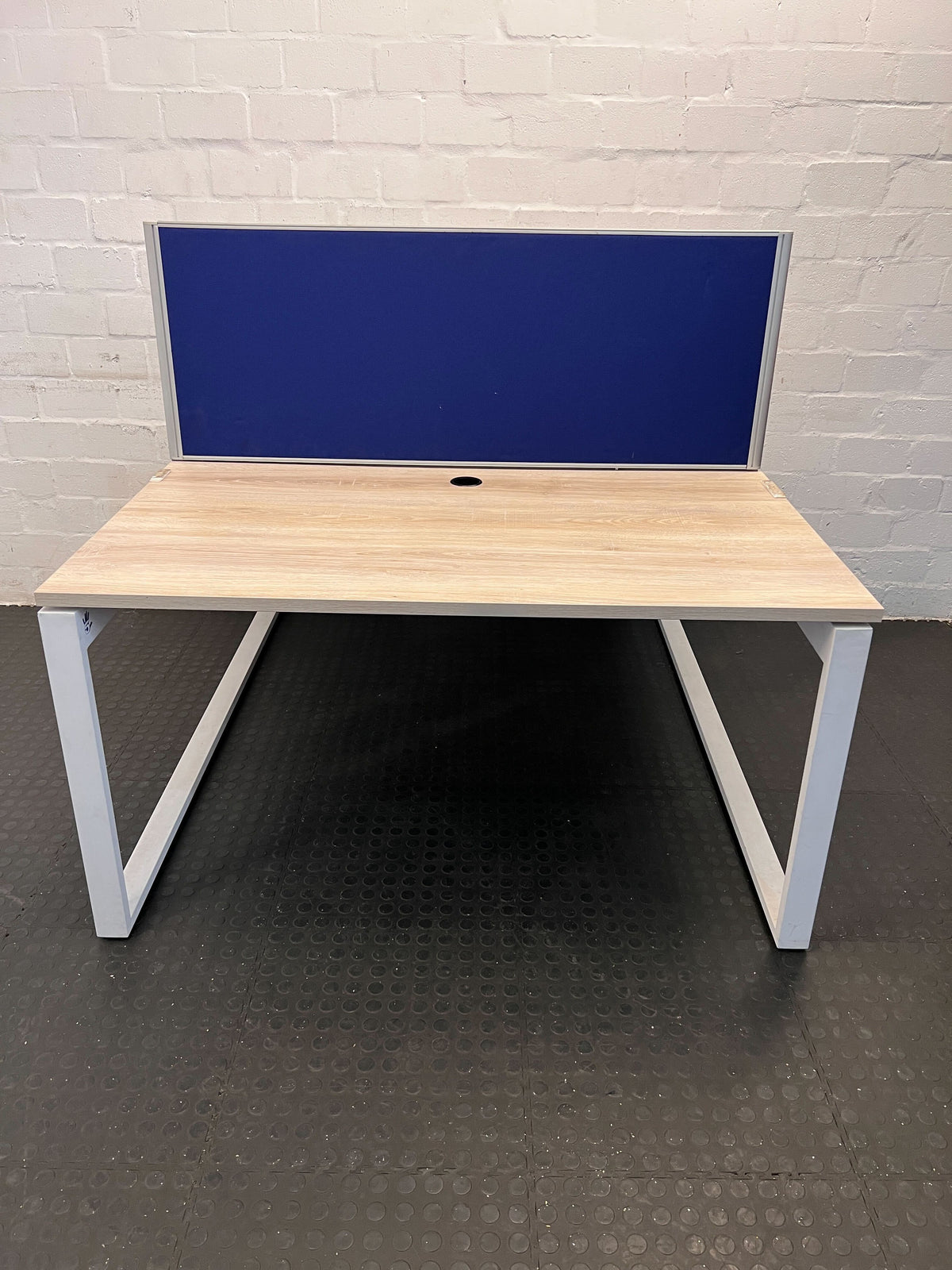 Modern White & Wood Split Office Desk - REDUCED