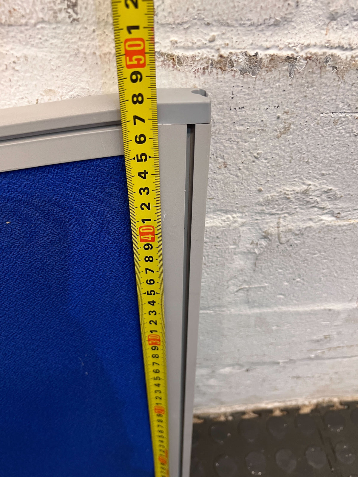 Curved Blue Fabric Notice Board with Aluminum Framing