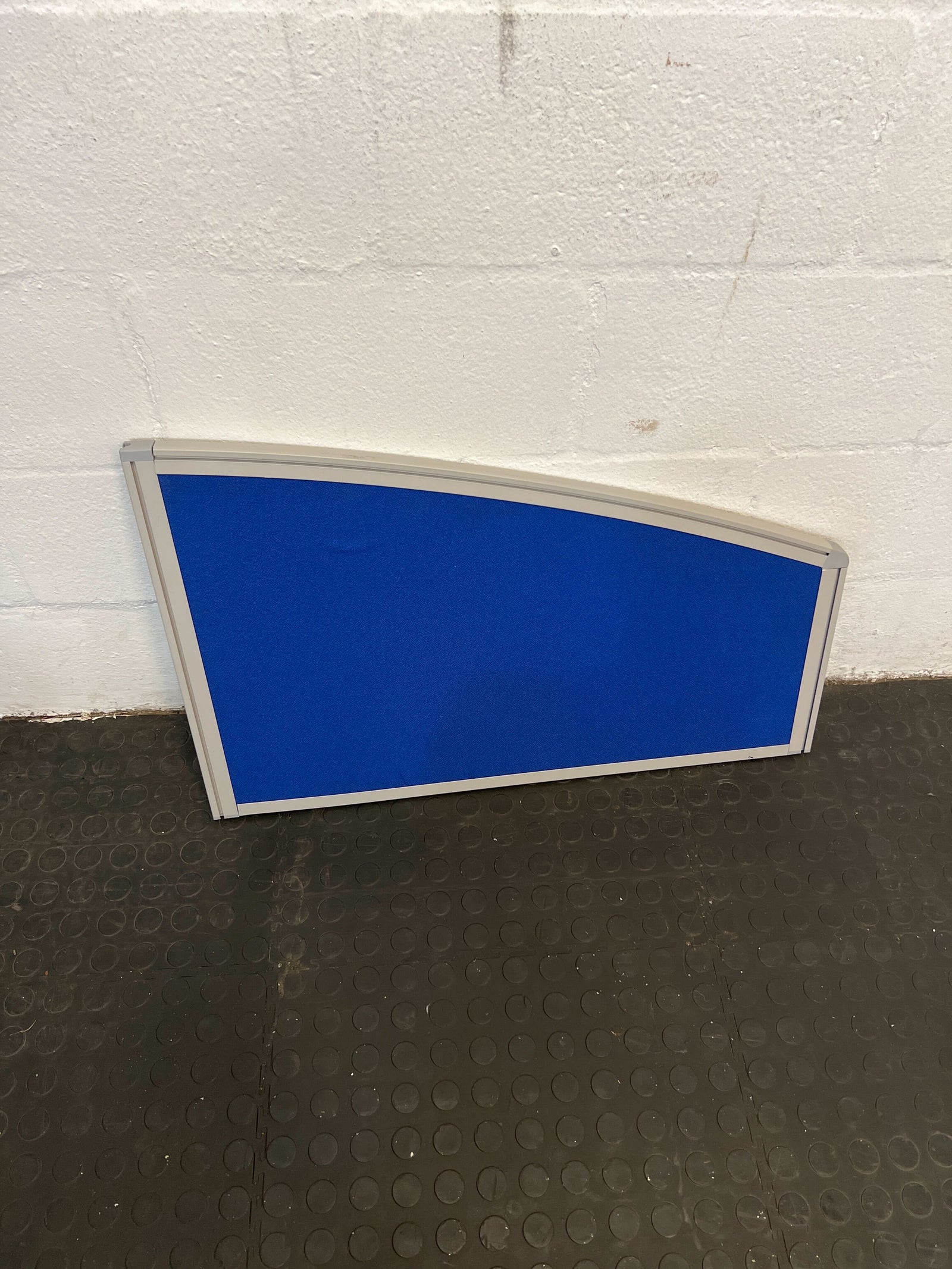 Curved Blue Fabric Notice Board with Aluminum Framing