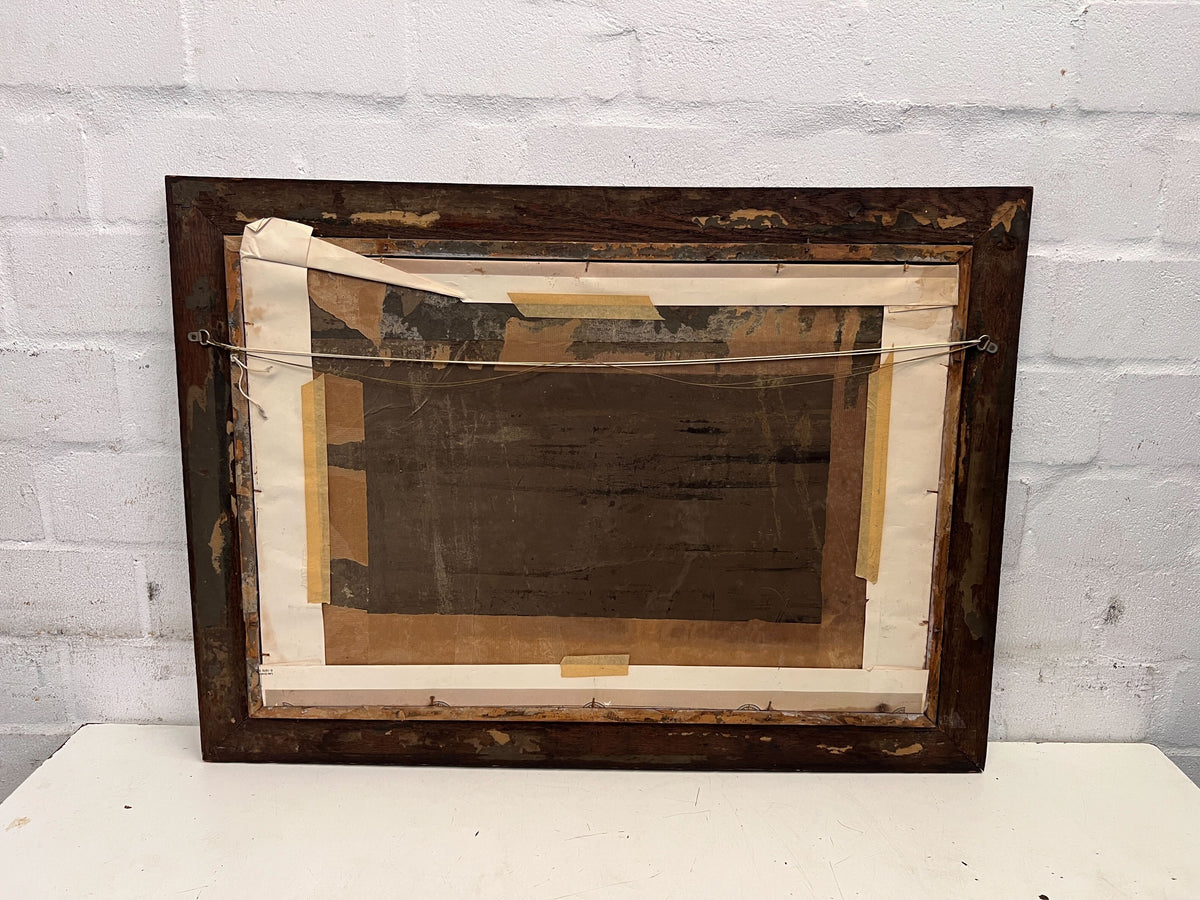 Vintage Framed Art Nouveau Print - Four Seasons - Minor Damage