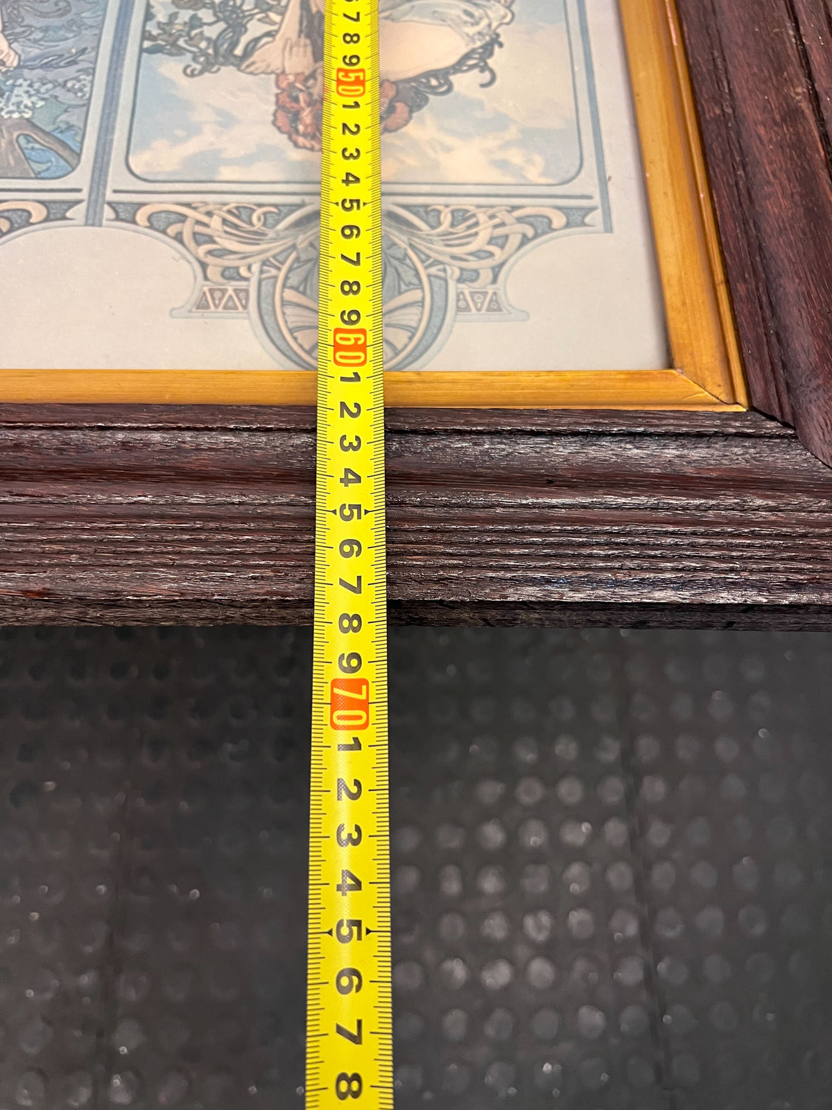 Vintage Framed Art Nouveau Print - Four Seasons - Minor Damage