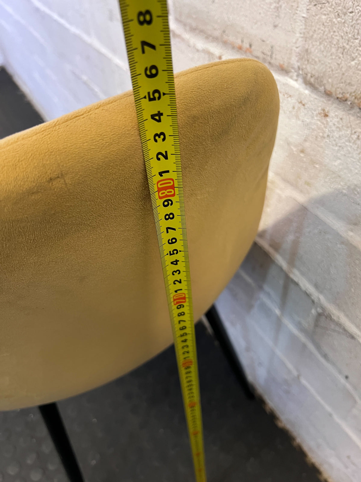 Stylish Mid-Century Yellow Upholstered Chair with Minor Wear - PRICE DROP - 2ndhandwarehouse.com
