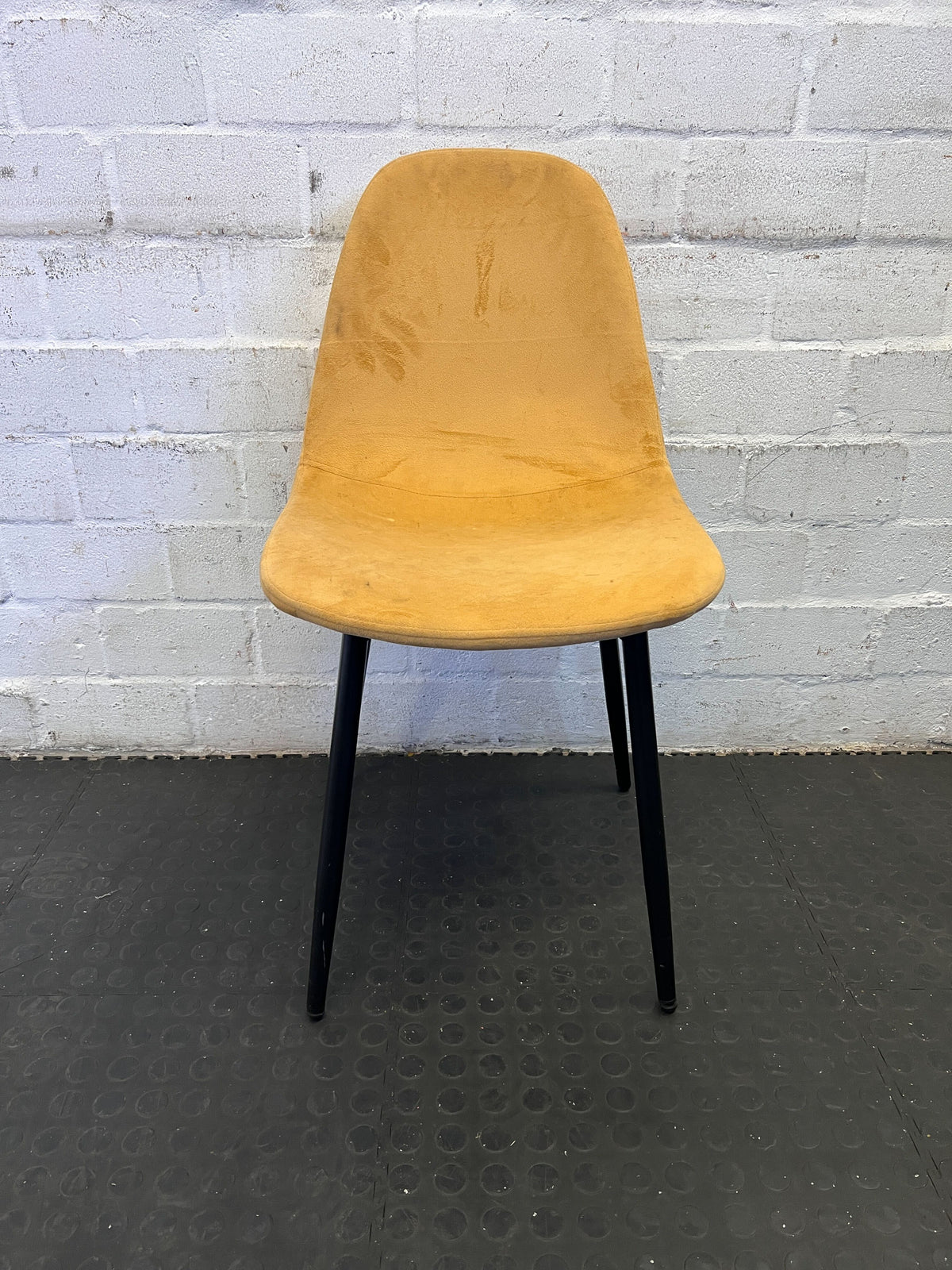 Stylish Mid-Century Yellow Upholstered Chair with Minor Wear - PRICE DROP - 2ndhandwarehouse.com