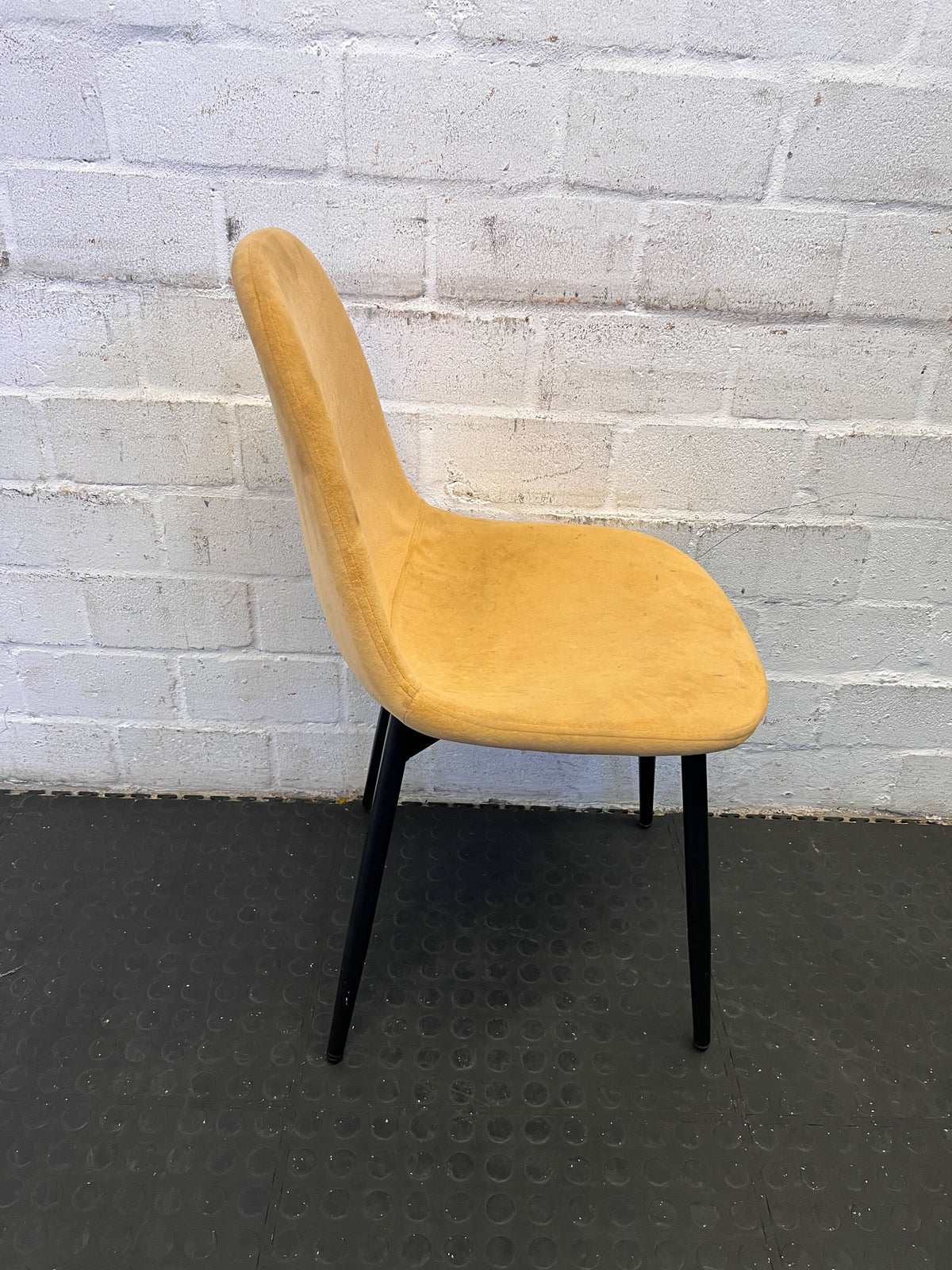 Stylish Mid-Century Yellow Upholstered Chair with Minor Wear - PRICE DROP - 2ndhandwarehouse.com