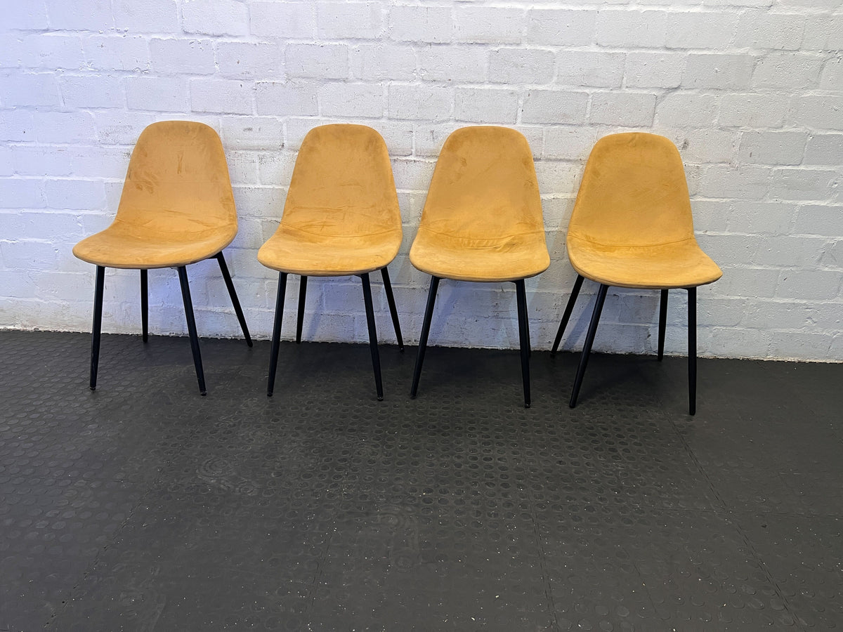 Stylish Mid-Century Yellow Upholstered Chair with Minor Wear - PRICE DROP - 2ndhandwarehouse.com
