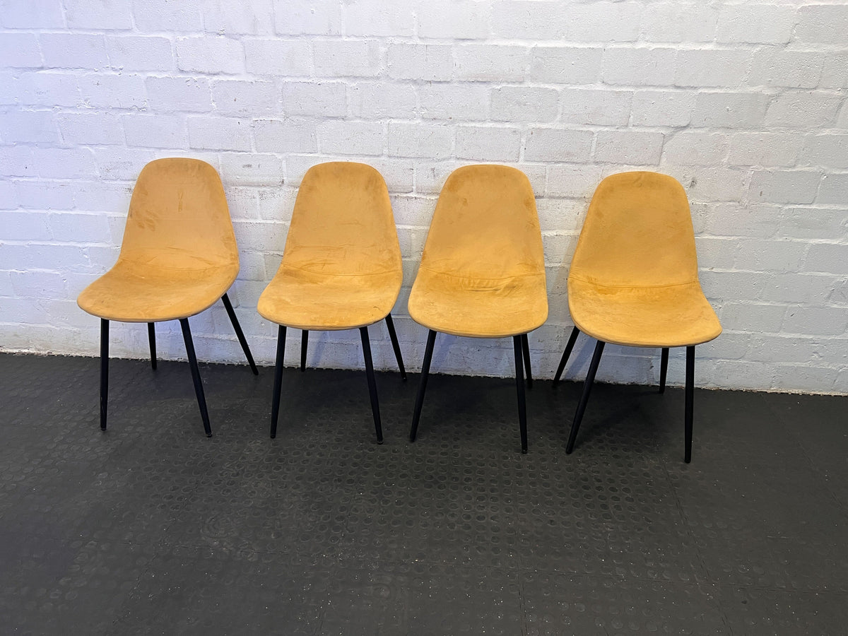Stylish Mid-Century Yellow Upholstered Chair with Minor Wear - PRICE DROP - 2ndhandwarehouse.com